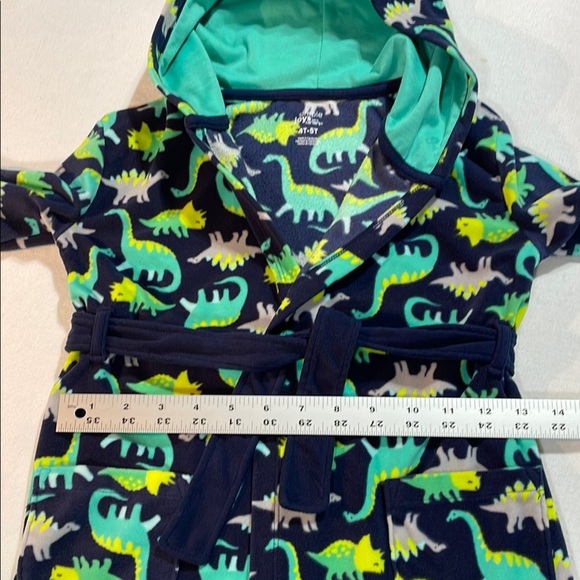 Carter's Blue and Green Dinosaur Pajama Robe EUC - Picture 8 of 12